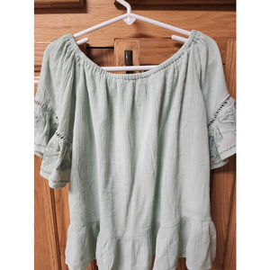 Art Class Girls Mint Green Short Sleeve Lined Blouse. Size Medium 7/8